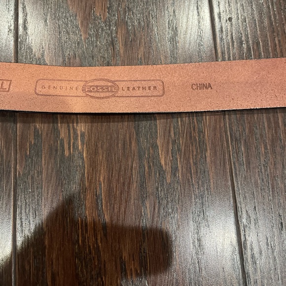 FOSSIL Unisex Waist Belt Size Large Genuine Leather Brown - Picture 3 of 6